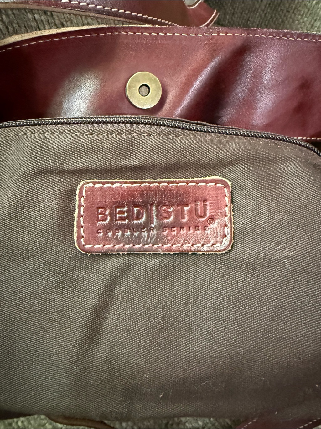 Bed Stu Stevie Tote Bag | Burgundy Mahogany Leather | Cobbler Series Nwot — image 6 of 7